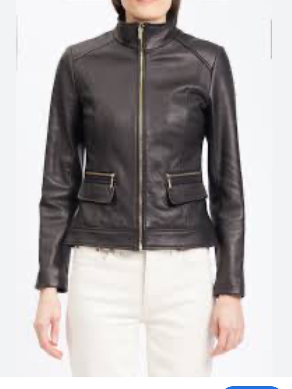 Cole Haan Black Leather Zip Jacket L - Picture 2 of 8